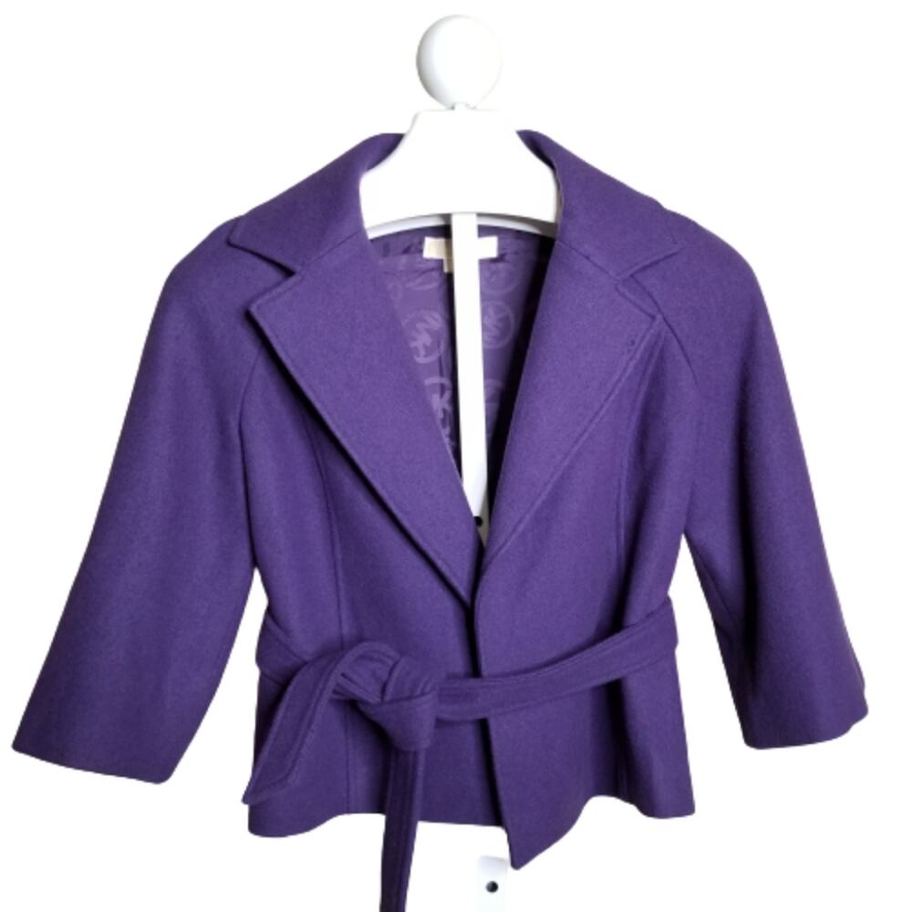 Michael‎ Michael Kors Wool Belted Cropped Coat